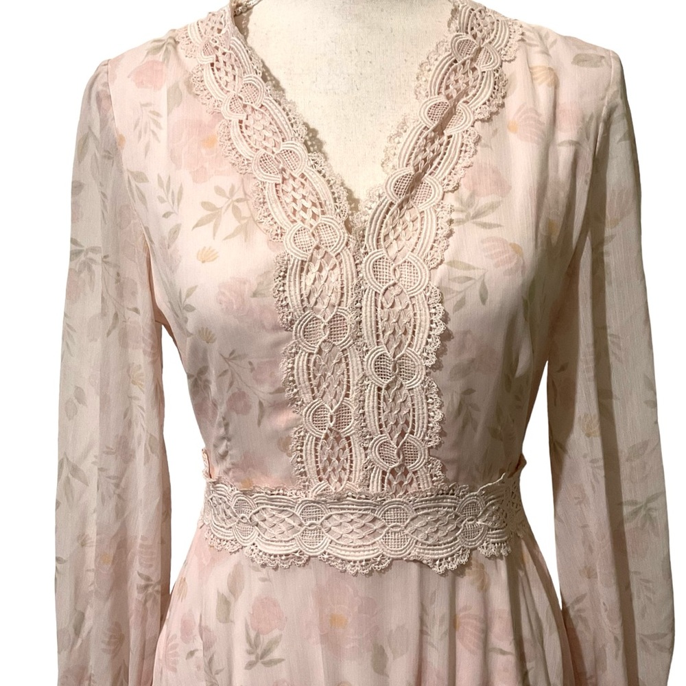 Rachel Parcell Blush Pink Floral Midi Dress - Picture 2 of 13